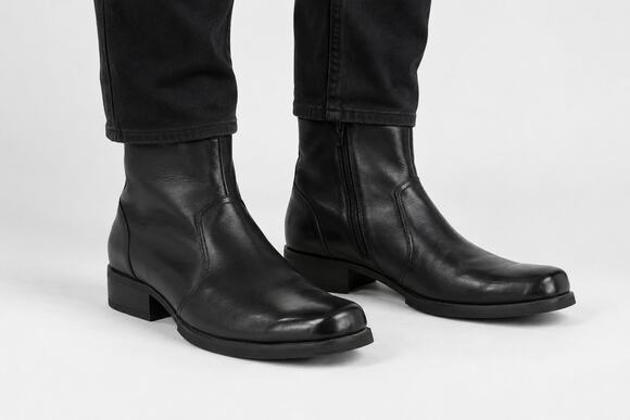 SAS Tripad Comfort Black Leather Side Zip Ankle Dress Boots Square Toe Mens 12M main image 9